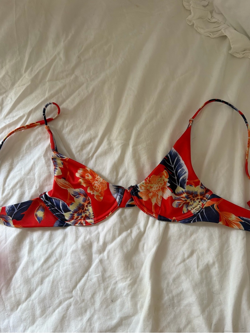 ASOS Red Floral Underwire Bikini Top